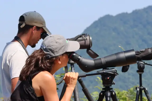 Behind-the-scenes photo from the 2025 Batumi Raptor Count autumn season