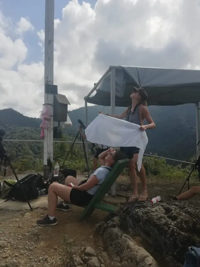 Behind-the-scenes photo from the 2023 Batumi Raptor Count autumn season
