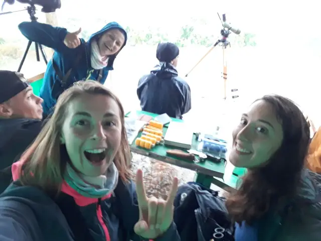 Behind-the-scenes photo from the 2018 Batumi Raptor Count autumn season