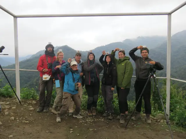 Behind-the-scenes photo from the 2019 Batumi Raptor Count autumn season