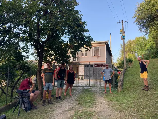 Behind-the-scenes photo from the 2022 Batumi Raptor Count autumn season