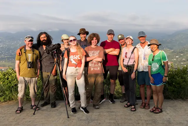 Behind-the-scenes photo from the 2024 Batumi Raptor Count autumn season