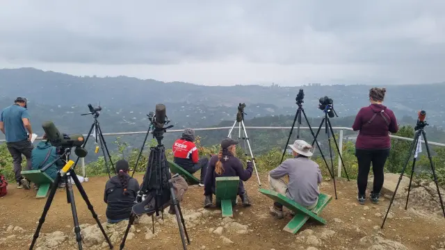Behind-the-scenes photo from the 2025 Batumi Raptor Count autumn season