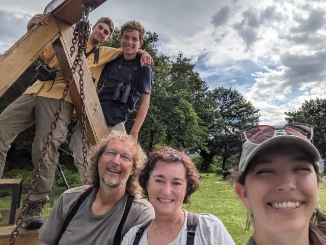 Behind-the-scenes photo from the 2023 Batumi Raptor Count autumn season