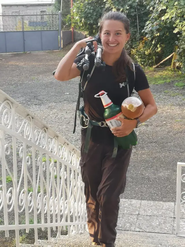 Behind-the-scenes photo from the 2023 Batumi Raptor Count autumn season